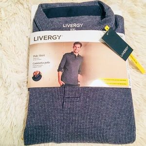 Men’s houndstooth long-sleeve polo shirt -NWT, XXL